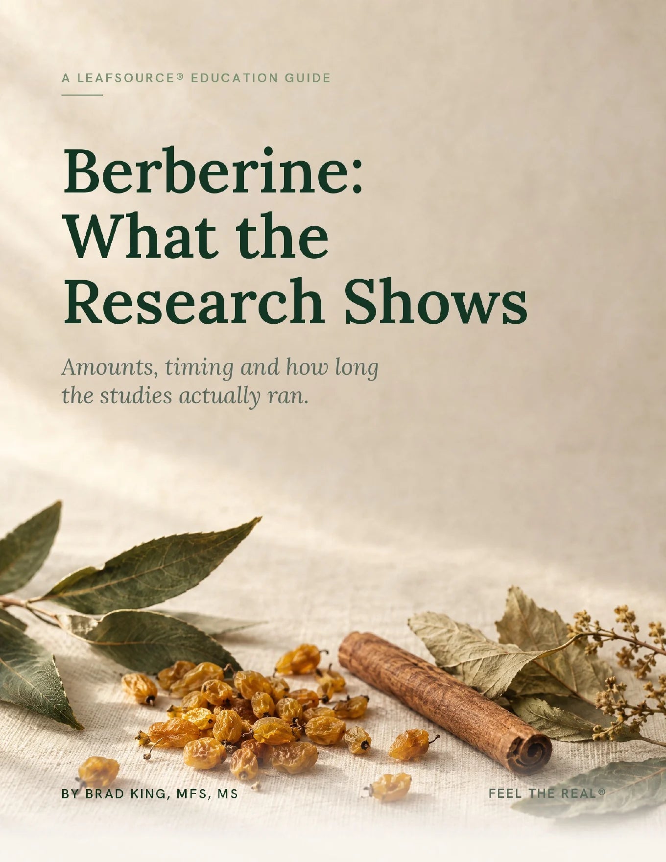 Front cover: Berberine, What the Research Shows, by Brad King