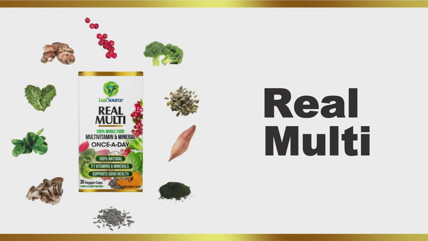 
                  
                    Load and play video in Gallery viewer, Real Multi 60 VCaps - One A Day Multivitamin
                  
                