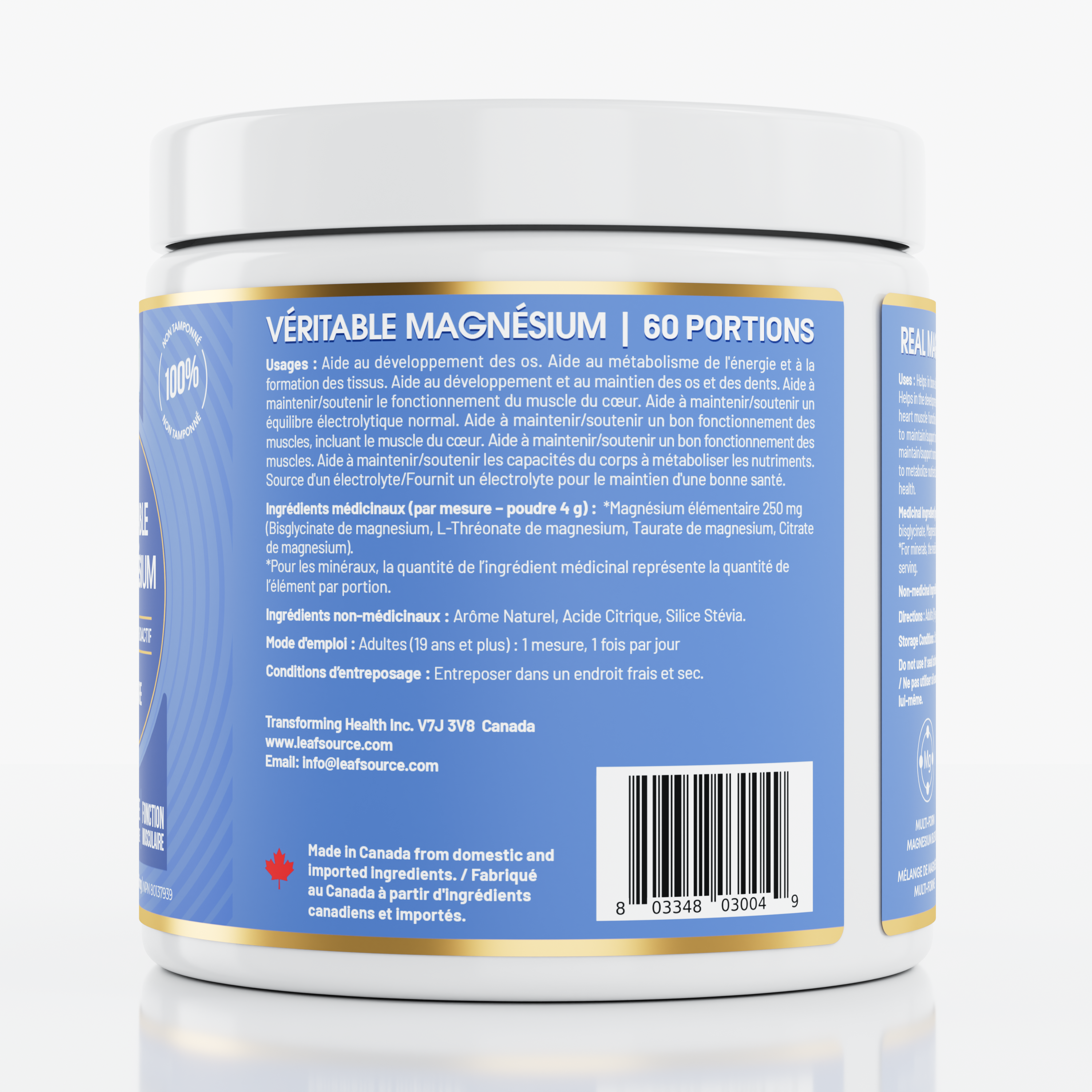 Real Magnesium 240 g Powder Pomegranate Blueberry