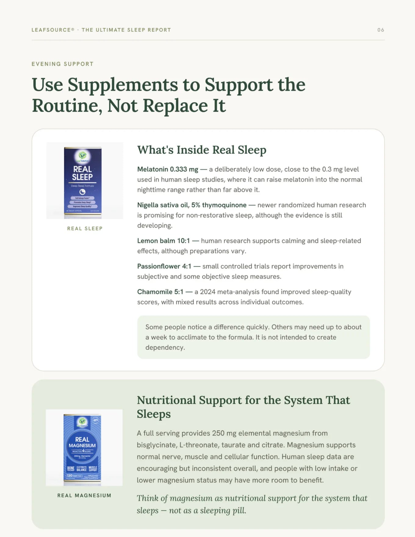 Page 6: Evening support